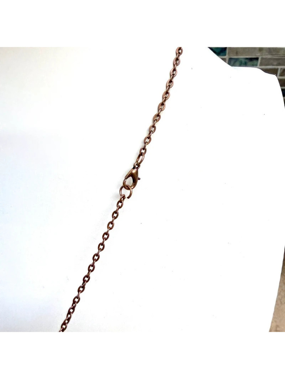 Natural Tiger's Eye Crystal Copper Wire Wrapped Boho Necklace - Picture 4 of 4